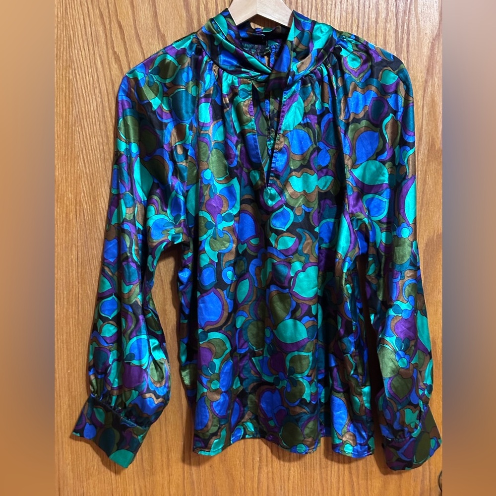 Elegant Multicolor Women's Blouse‎ see pics for measurements approx sz medium N